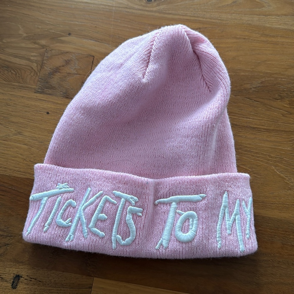 Machine Gun Kelly Tickets To My Downfall pink beanie